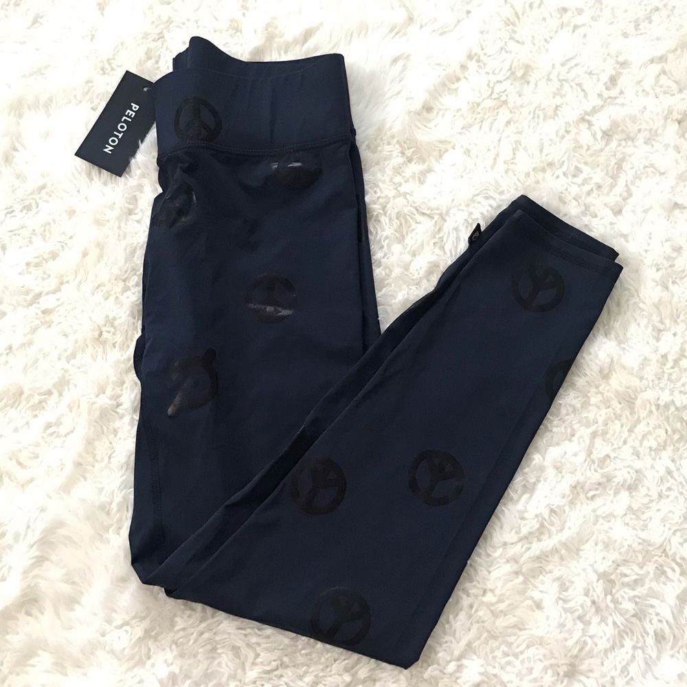Large Terez Peace Sign Peloton Leggings